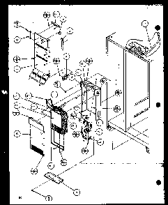 Evaporator And Air Handling Diagram and Parts List for SBD20K-P1117701W  Amana Refrigerator