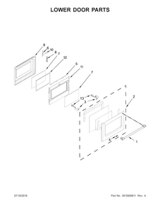 Lower Door Parts Diagram and Parts List for MGT8820DS06  Maytag Range