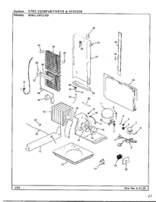 Unit Compartment And System Diagram and Parts List for 24912-0A  Admiral Refrigerator
