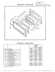 Oven Door Diagram and Parts List for 2917  Amana Range