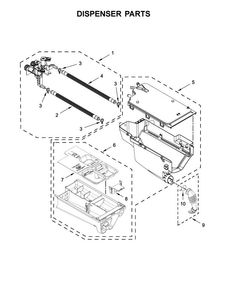Dispenser Parts Diagram and Parts List for CFWH4084GW0  Crosley Washer