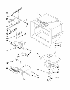 Freezer Liner Parts Diagram and Parts List for GB2026PEKB5  Amana Refrigerator