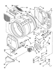 Upper And Lower Bulkhead Parts Diagram and Parts List for MLG24PRAWW2  Maytag Dryer