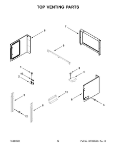 Top Venting Parts 2 Diagram and Parts List for JMW2427LM00  Maytag Microwave Oven Combo