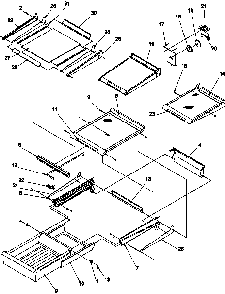 Cabinet Shelving Diagram and Parts List for TN22AL-P1300701WL  Amana Refrigerator