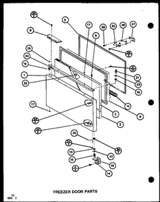 Freezer Door Parts 2 Diagram and Parts List for IC3K-P7621310W-BM  Amana Refrigerator