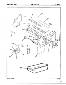 Ice Maker Diagram and Parts List for 23892-OA  Admiral Refrigerator