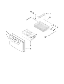 Freezer Door Parts Diagram and Parts List for MFI2665XEB0  Maytag Refrigerator