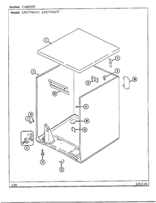 Cabinet Diagram and Parts List for 7745  Norge Dryer