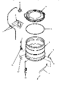 Outer Tub, Cover & Pressure Hose Diagram and Parts List for LWM423L-P1176404WL  Amana Washer