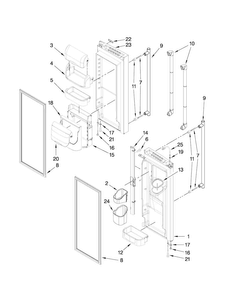 Refrigerator Door Parts Diagram and Parts List for JFI2589AEP2  Jenn-Air Refrigerator
