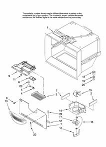 Freezer Liner Parts Diagram and Parts List for GB2526REKS12  Amana Refrigerator