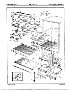 Fresh Food Compartment Diagram and Parts List for 19404-OC  Admiral Refrigerator