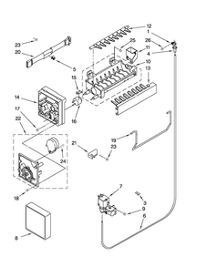 Icemaker Parts Diagram and Parts List for M1TXEMMWQ04  Maytag Refrigerator