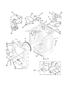 Cabinet Parts Diagram and Parts List for MED5500FC0  Maytag Dryer