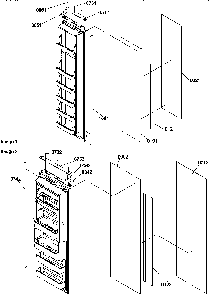 Refrigerator/freezer Door Trim And Panels Diagram and Parts List for SBI20TPSW-P1190712WW  Amana Refrigerator