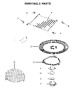 Turntable parts Diagram and Parts List for MMV6190FB3  Maytag Microwave
