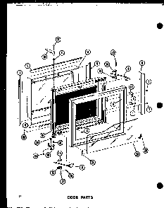 Door Parts Diagram and Parts List for R0-24-8 P73917-3M Amana Microwave