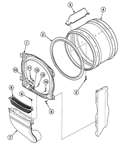 Drum Assy Diagram and Parts List for SSGA19LJ  Speed Queen Dryer