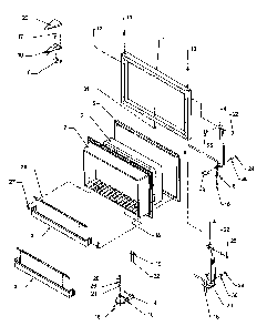 Fz Door Assy Diagram and Parts List for THI21S3L-P1194701WL  Amana Refrigerator