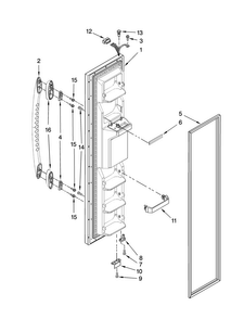 Freezer Door Parts Diagram and Parts List for MSD2242VEB01  Maytag Refrigerator