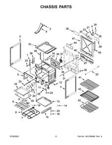 Chassis Parts Diagram and Parts List for JIS1450DS3  Maytag Range