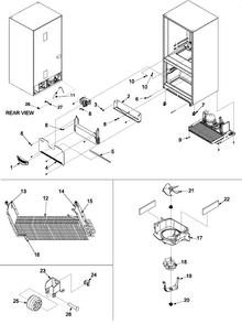 Evaporator Area & Rollers Diagram and Parts List for XRBS209BSR-PXRBS20  Amana Refrigerator