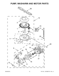 Pump, Washarm And Motor Parts Diagram and Parts List for MDB8979SFZ0  Maytag Dishwasher