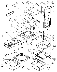 Refrigerator Shelving & Drawers Diagram and Parts List for 36541-P1121702W  Amana Refrigerator