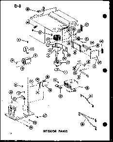 Interior Parts Diagram and Parts List for RC7A-D P72651-4M Amana Microwave