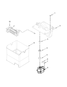 Icemaker And Ice Container Parts Diagram and Parts List for MFX2876DRH01  Maytag Refrigerator