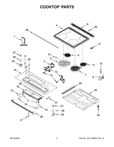 Cooktop Parts Diagram and Parts List for YAES6603SFS6  Amana Range