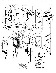 Evaporator And Air Handling Diagram and Parts List for SSD25SL-P119042WL  Amana Refrigerator