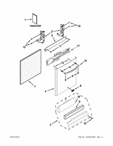 Door And Panel Parts Diagram and Parts List for MDB8959SBB2  Maytag Dishwasher