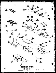 Interior Parts 20 Cu. Ft. Diagram and Parts List for T16N-C-P60236-42WC  Amana Refrigerator