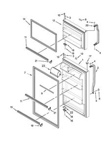 Door Parts Diagram and Parts List for A4TXNWFWW03  Amana Refrigerator