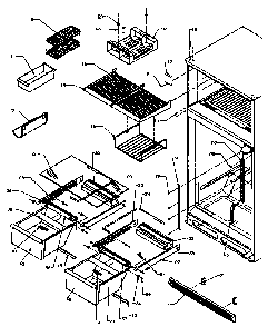 Cabinet Shelving Diagram and Parts List for TS18R2G-P1181803WG  Amana Refrigerator