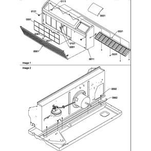 Front/Chassis Diagram and Parts List for PTH123A35AA P1202240R Amana Air Conditioner