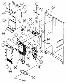 Evaporator And Air Handling Diagram and Parts List for 596SBI20H P7836032W Kenmore Refrigerator