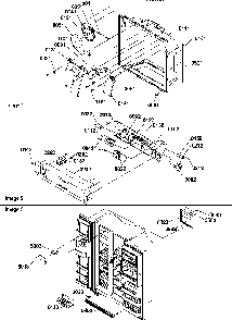 Ice/water Cavity, Electronic Bracket Assy & Toe Grille Diagram and Parts List for SRD327S3W-P1312502WW  Amana Refrigerator