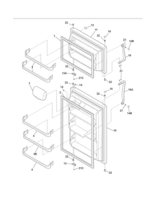 Door Diagram and Parts List for CRT184SBMM0  Crosley Refrigerator
