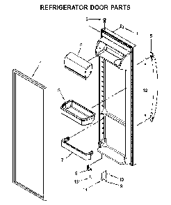 Refrigerator Door Parts Diagram and Parts List for 1064641173711  Kenmore Refrigerator