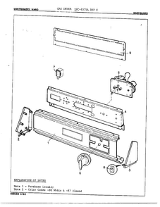 Gas Dryer/ Backguard Diagram and Parts List for 8375A REV E Norge Dryer