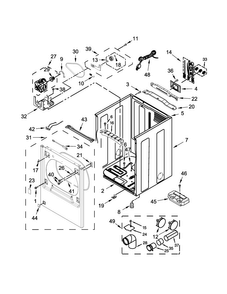 Cabinet Parts Diagram and Parts List for 7MMGDB835EW0  Maytag Dryer