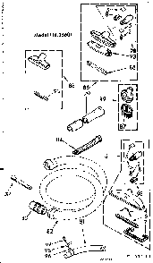 Attachment Parts Diagram and Parts List for 11625601  Kenmore Canister Vacuum