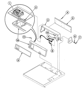 Control Panel Diagram and Parts List for SDE707QF1500  Speed Queen Dryer
