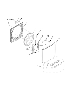 Door Parts Diagram and Parts List for 7MMHW7100DW0  Maytag Washer