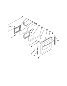 Lower Door Parts Diagram and Parts List for MER6741BAB17  Maytag Range