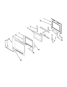 Oven Door Parts Diagram and Parts List for JMW2427WS00  Jenn-Air Microwave
