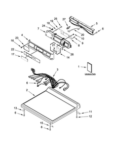 Top And Console Parts Diagram and Parts List for MDE25PNBGW0  Maytag Dryer